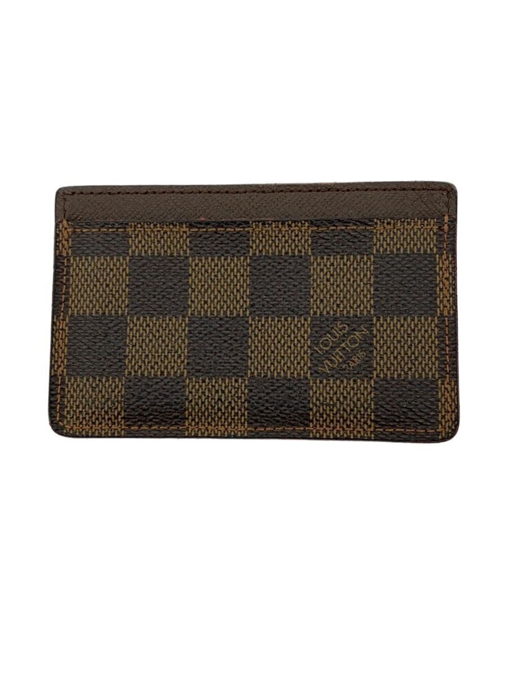 LOUIS VUITTON Porte Wallet Cartes Damier Ebene Brown